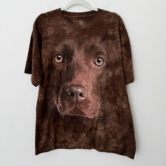 [The Mountain] Brown Chocolate Lab Dog Short Sleeve Graphic Tee T-Shirt Size XL - Picture 1 of 9